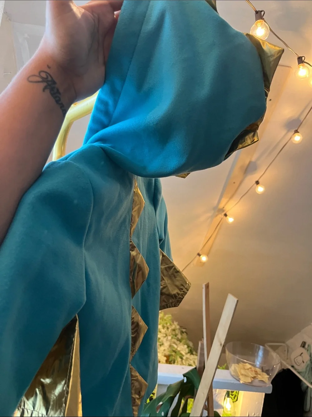 Cat & Jack Teal Hooded Jacket with Gold Panels